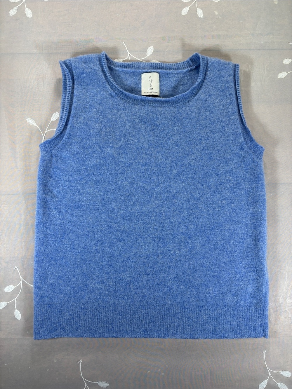 Joie Light Blue Woman Sleeveless Knit Tank Top Small 100% Cashmere Airy Delicate